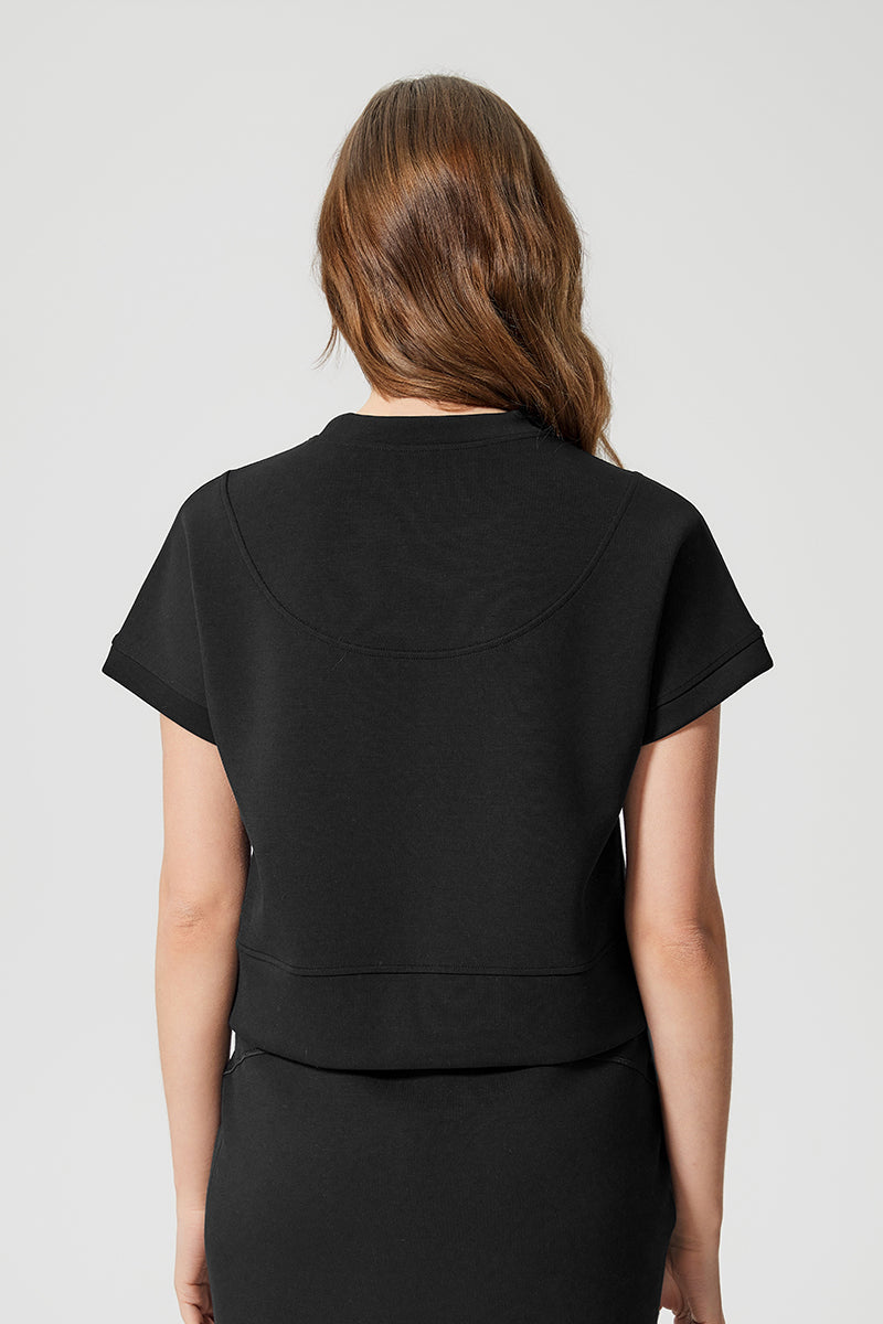 Women Round Neck Short Sleeve Drop Shoulder Sleeve Loose Running Sports Fitness Yoga T-Shirt