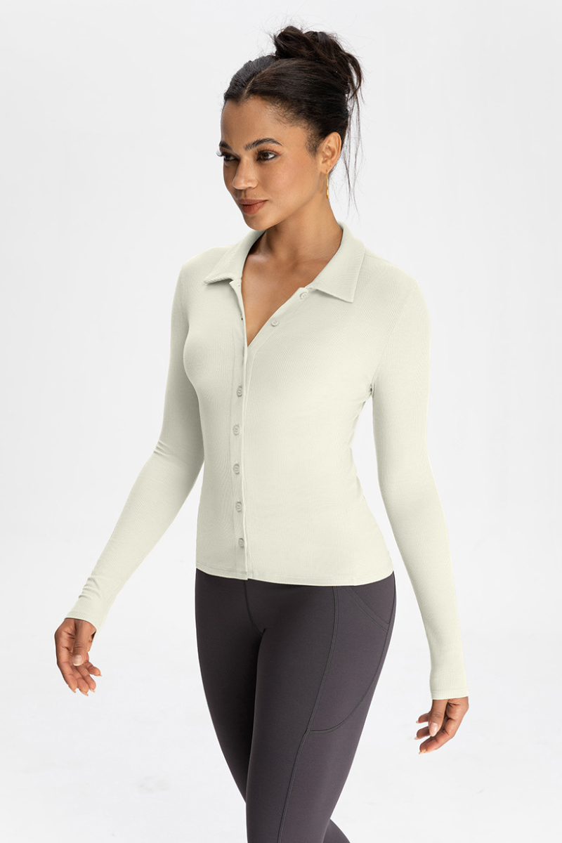 Ladies' collar-opening cardigan