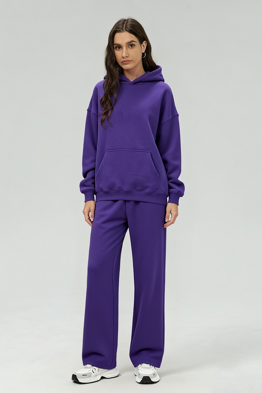 Unisex Oversize Fleece-Lined Hoodie and Pants Set