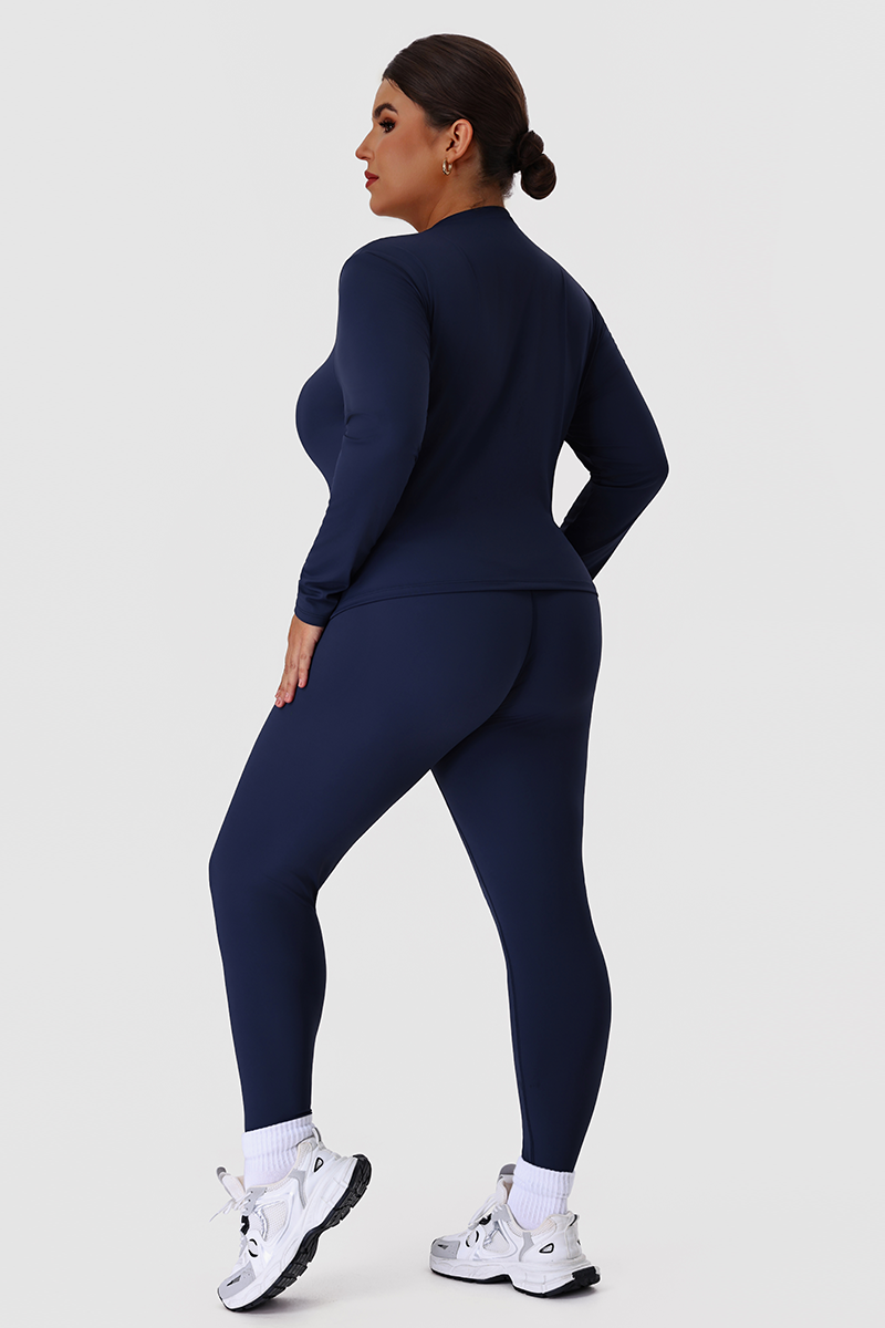 Plus Size Women's Long Sleeve Tee & Yoga Leggings Two-Piece Set