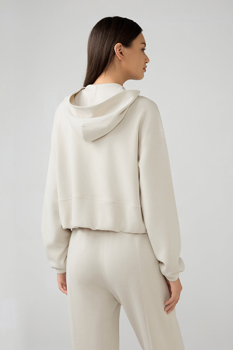 Women'S Loose Hooded Zipper Jacket