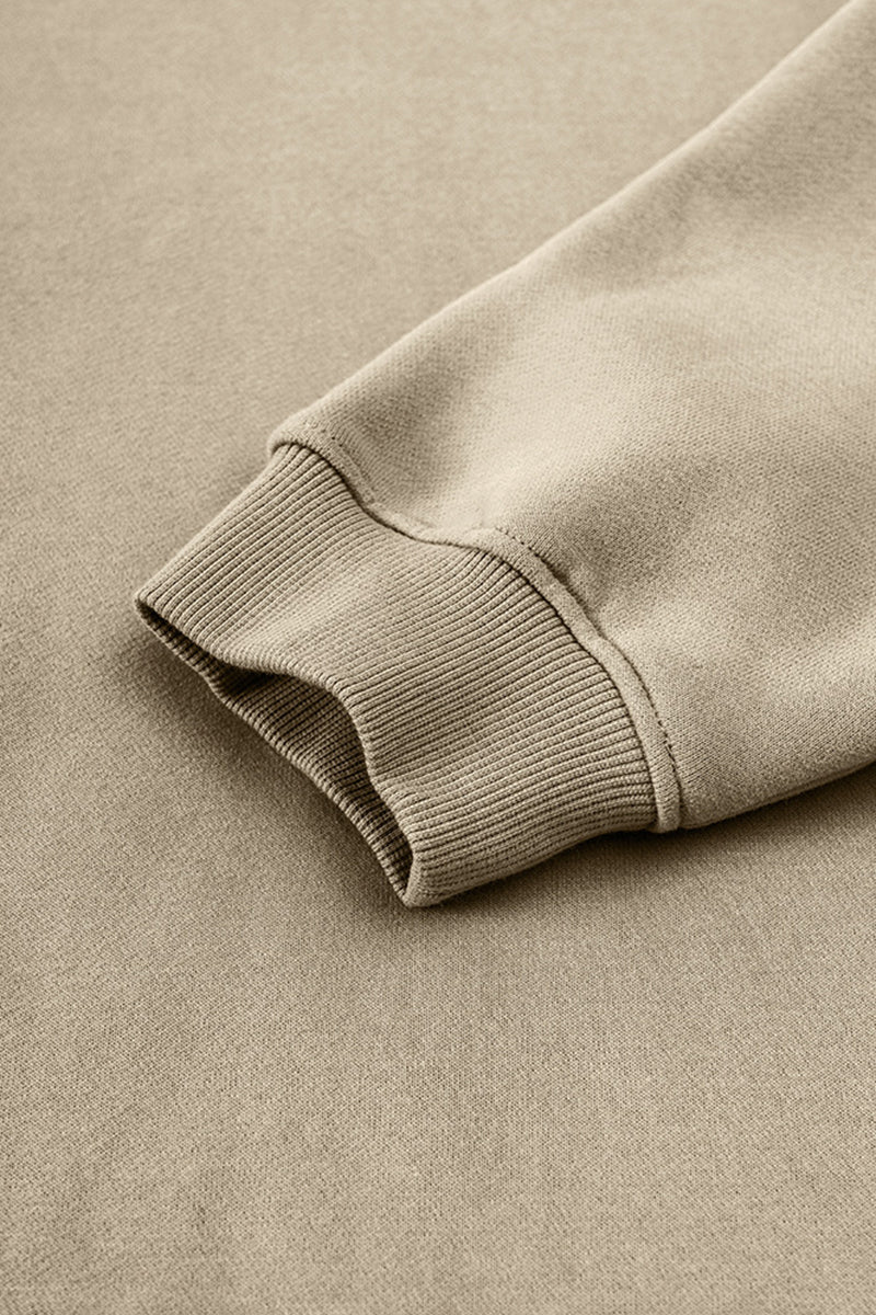 Loose fleece-lined thick round-neck sweatshirt
