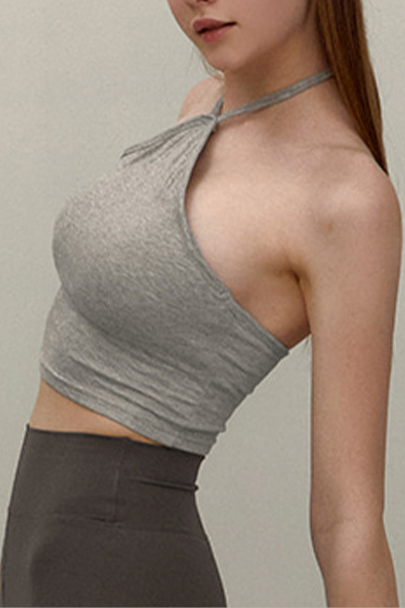 Women's Halter Strapless Crop Bra - Padded Sports Bra Top