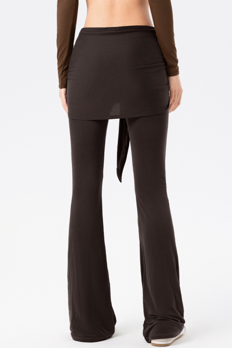 Women's Butt-Covering Slimming Tie-Waist Flare Yoga Pants