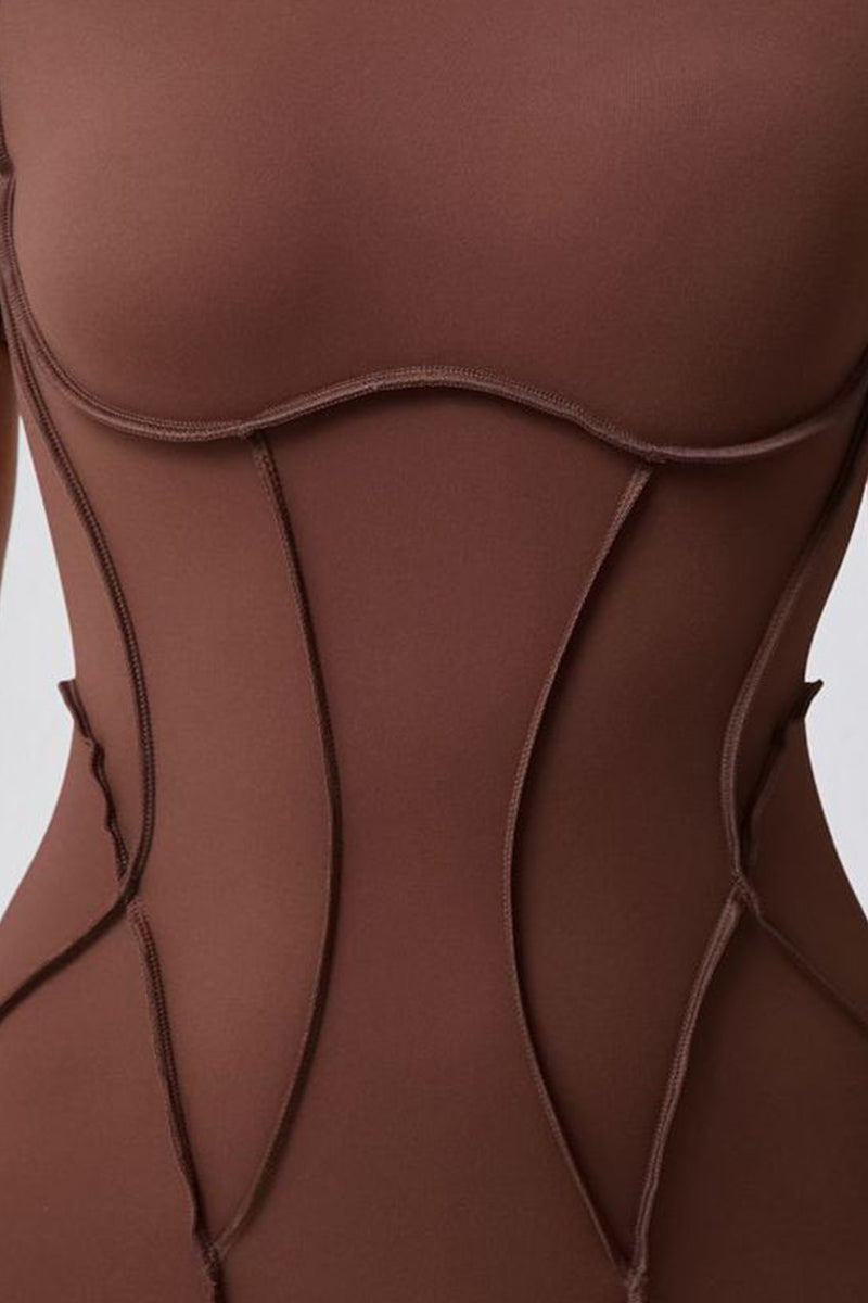 Women One-Piece Tight Short-Sleeved Hollow Back Stereo Beauty Fitness Yoga Sports Jumpsuit