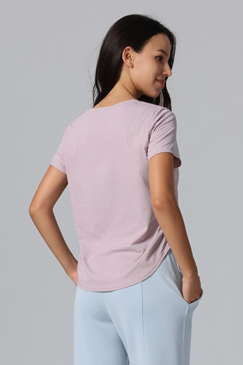 Women's Breathable Side Drawstring Slimming Workout T-Shirt