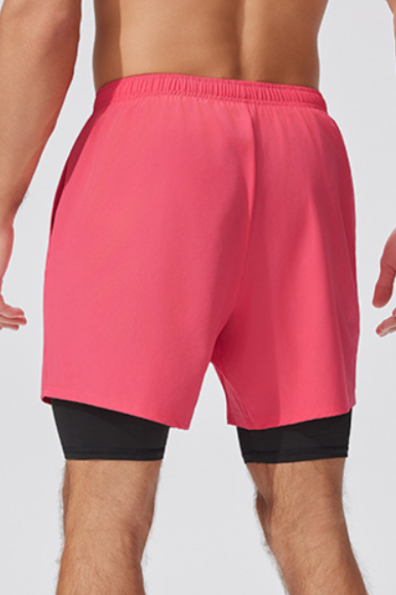 Men's 2-in-1 Double Layer Outdoor Running Athletic Shorts