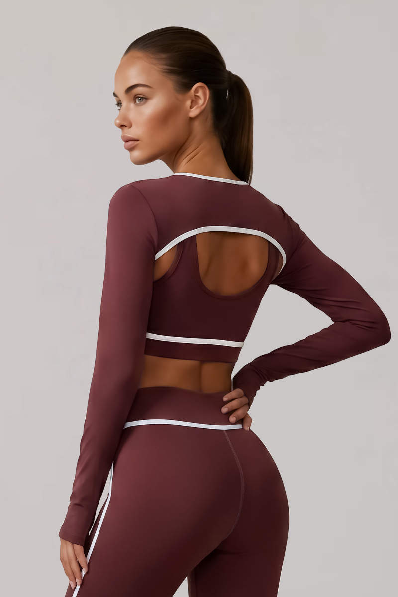 Women's Finger Cuffs Contrast-Line Naked-Feel Sports Shrug