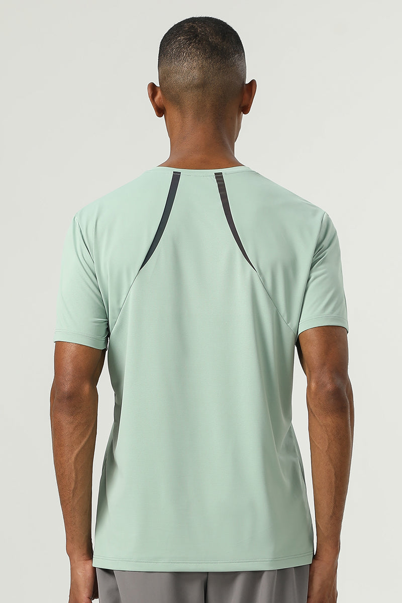 Men Cloud Yarn Quick-Dry Antibacterial Moisture-Wicking Uv Protection Reflective Outdoor Sports Round Neck Short Sleeve T-Shirt