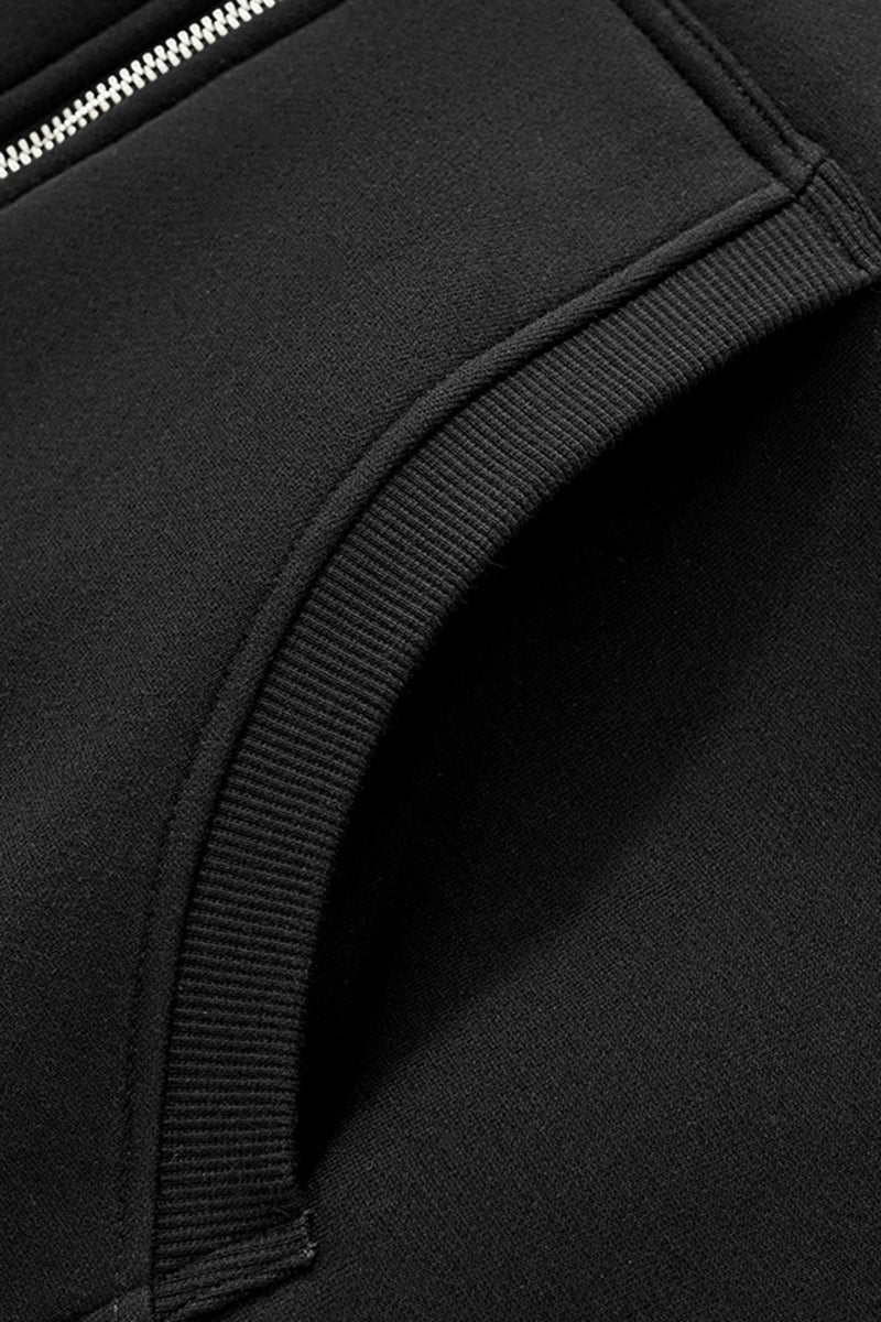 Unisex Punk Boxy Cropped Fleece Zip Hoodie