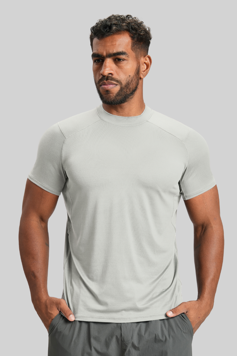 Men's Summer Nude Round-Neck Fitness Sports T-shirt