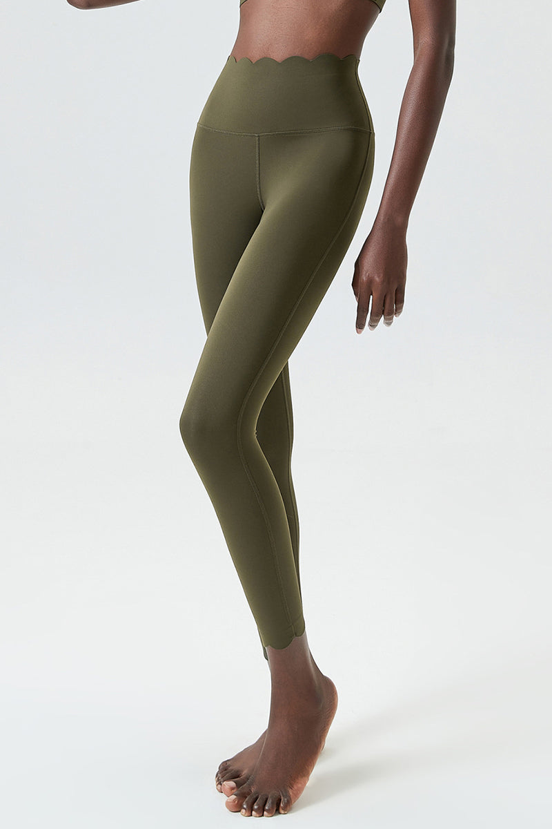 Women Plus-Size Wave High-Waisted Quick-Dry Sculpting Yoga Leggings