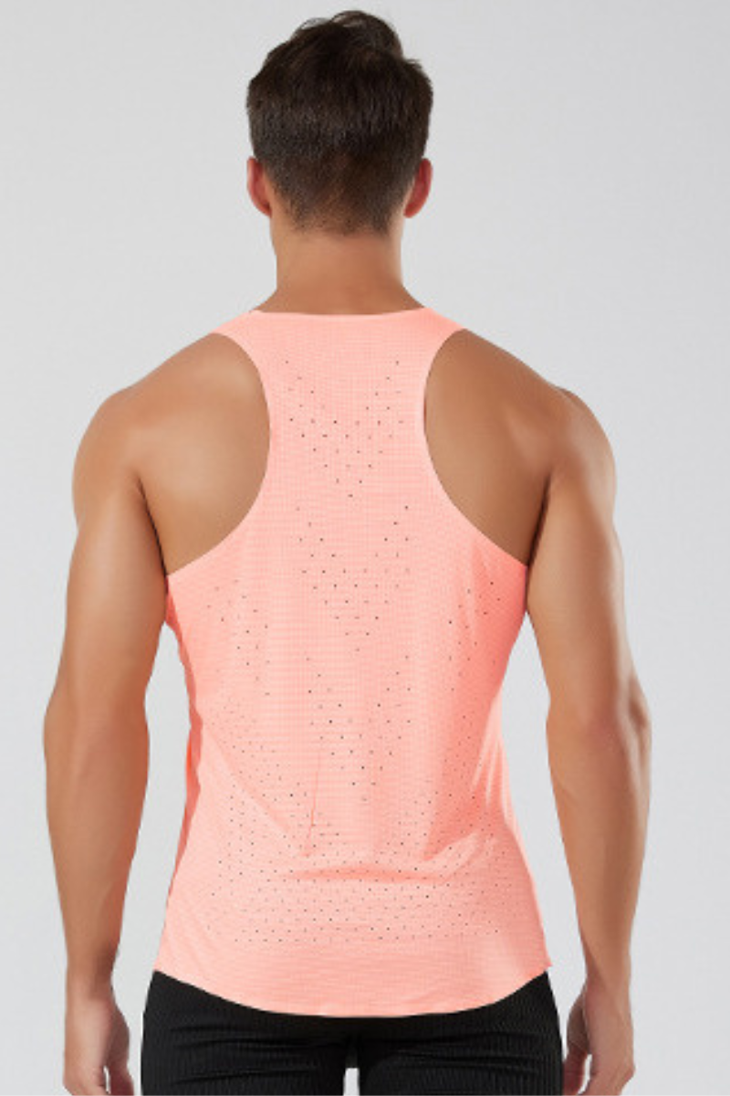 Men's Summer Lightweight Racerback Breathable Mesh Running Tank Top
