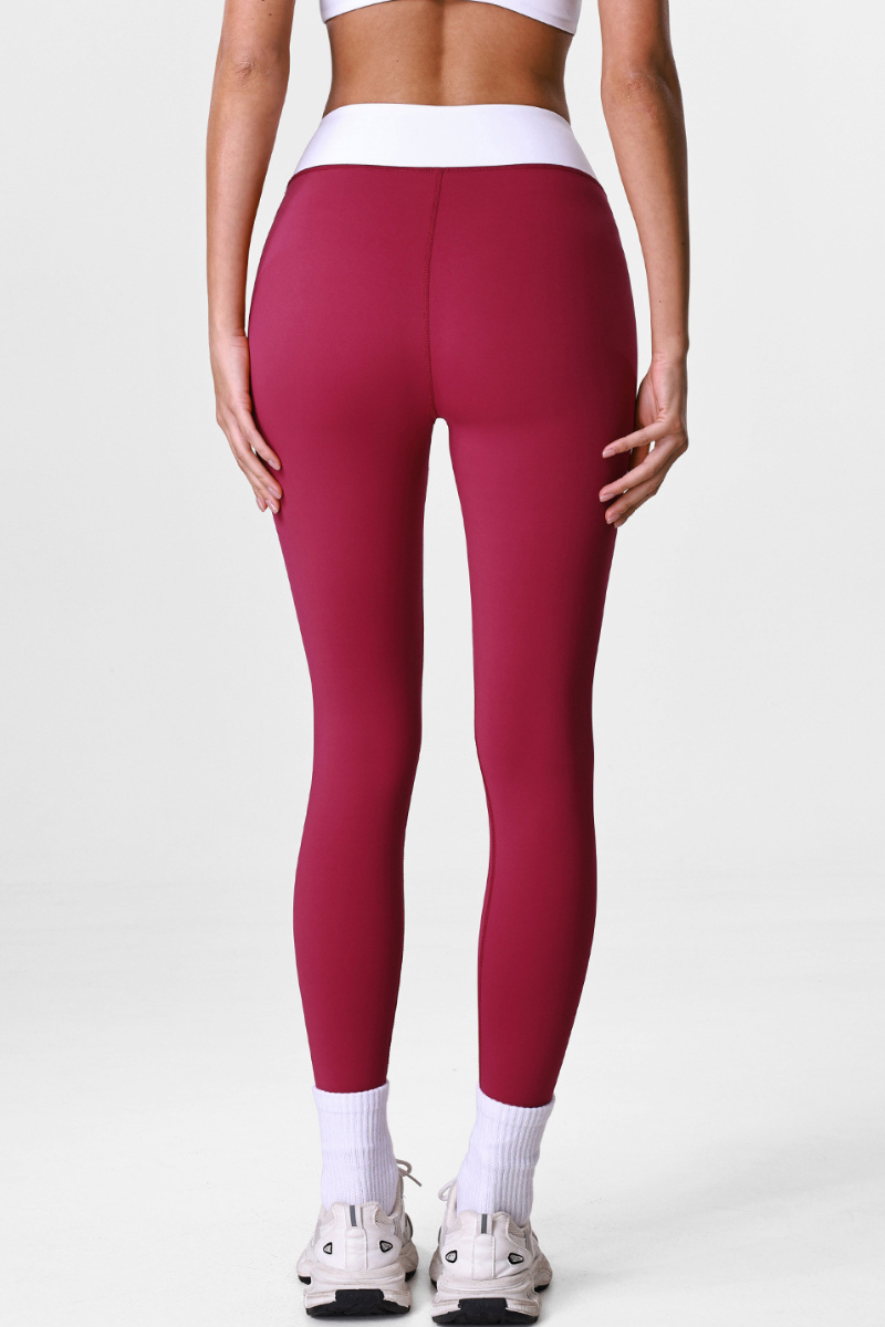 Women's Cross V-Waist Color-Block Sculpting Yoga Leggings