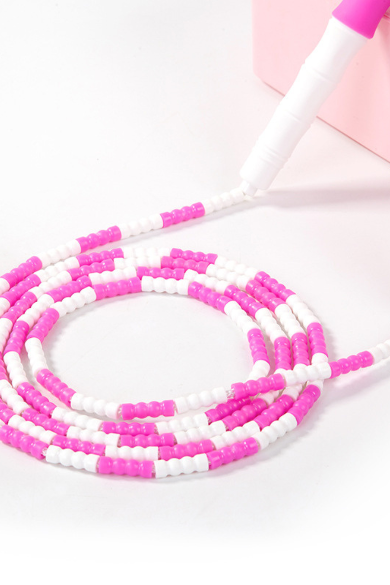 Kids Physical Training Color Block Sports Beaded Jump Rope