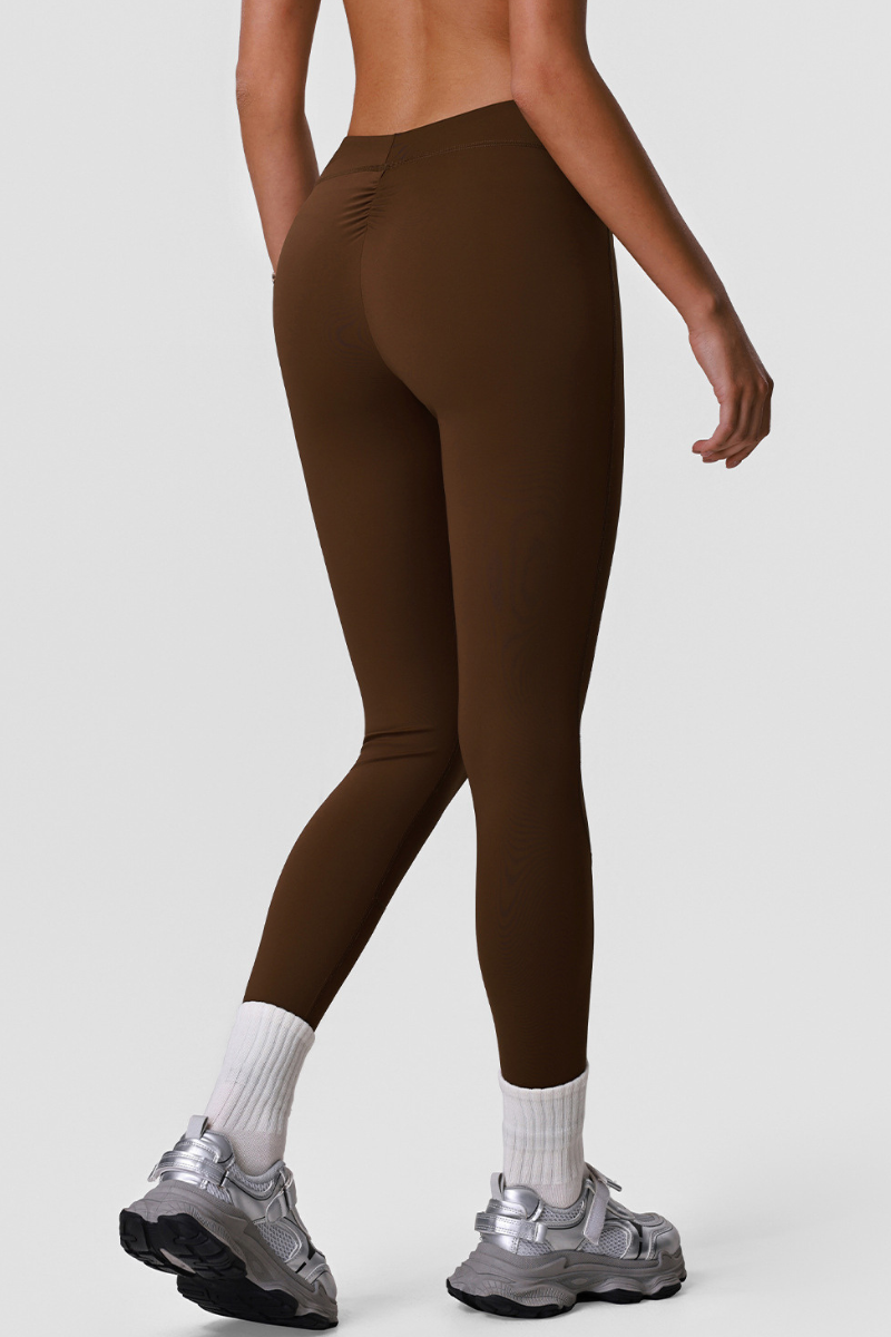 Women's Athletic High-Waisted Pleated Slim Fit Yoga Leggings