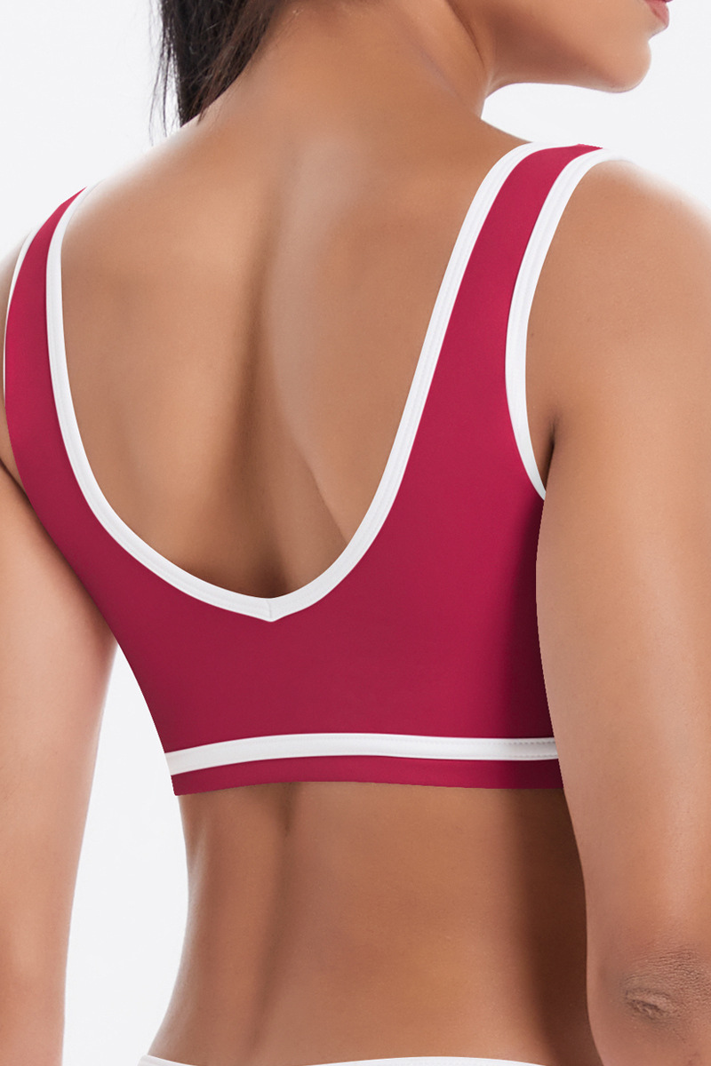 Women's Athletic Color Block U-neck Bra