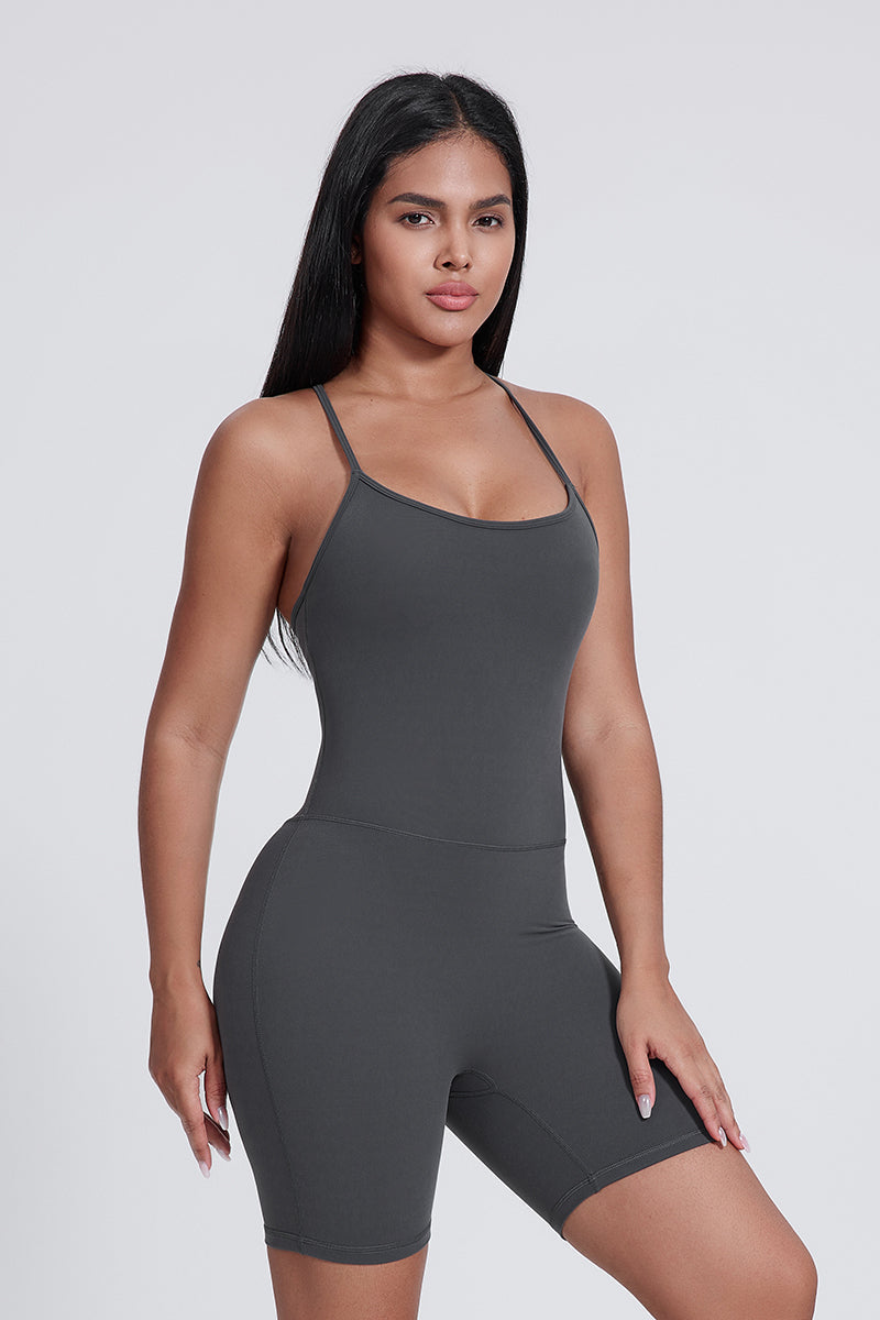 Women'S Backless Suspender Hip Lift And Belly Tucking Yoga Set