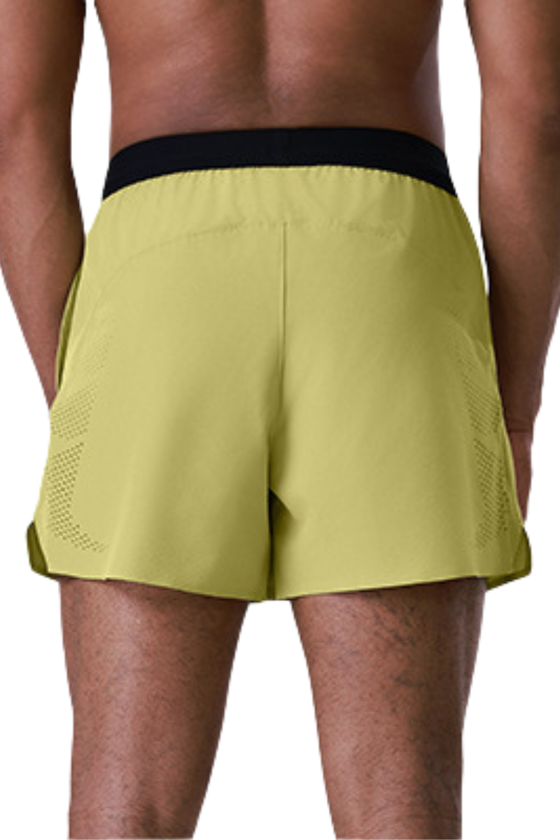 Men's Hidden Zipper Pocket Contrast Waistband Athletic Short
