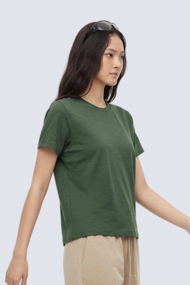 Unisex Slub Cotton Tee - Cooling Breathable Regular Solid