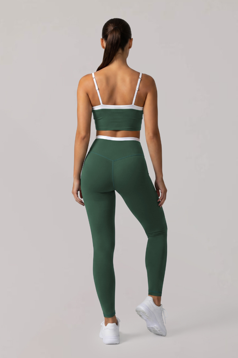 Women's Athletic Color-Blocked Bra And Leggings Yoga Sets