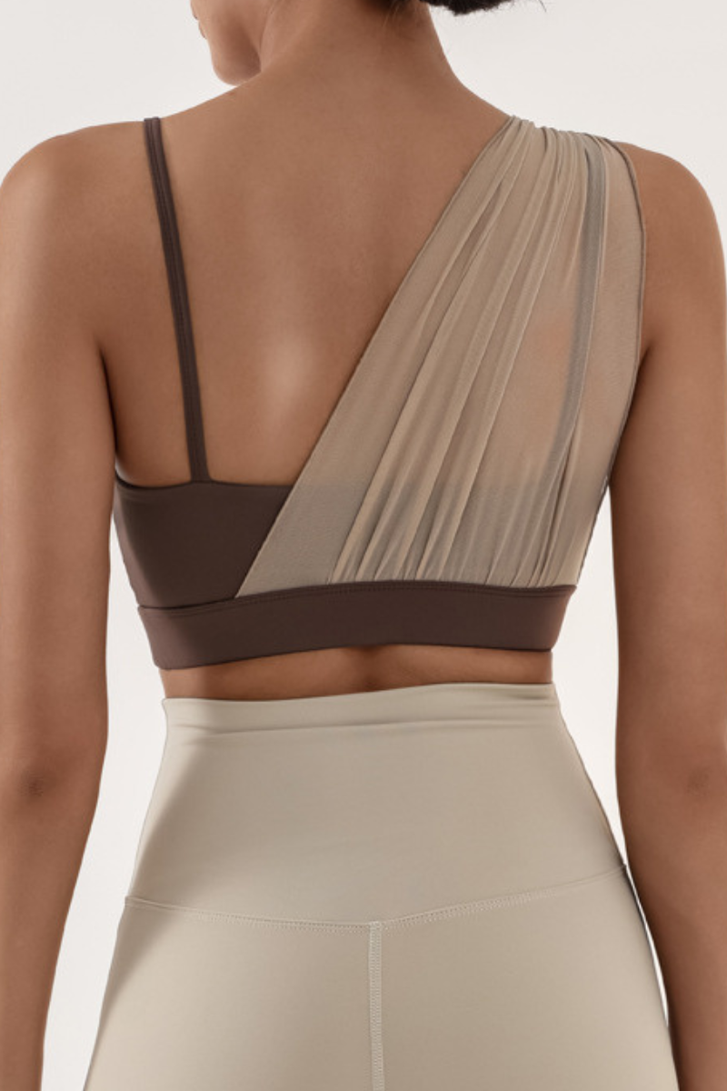 Women's Mesh Splicing Color-Block Quick-Dry Sports Bra