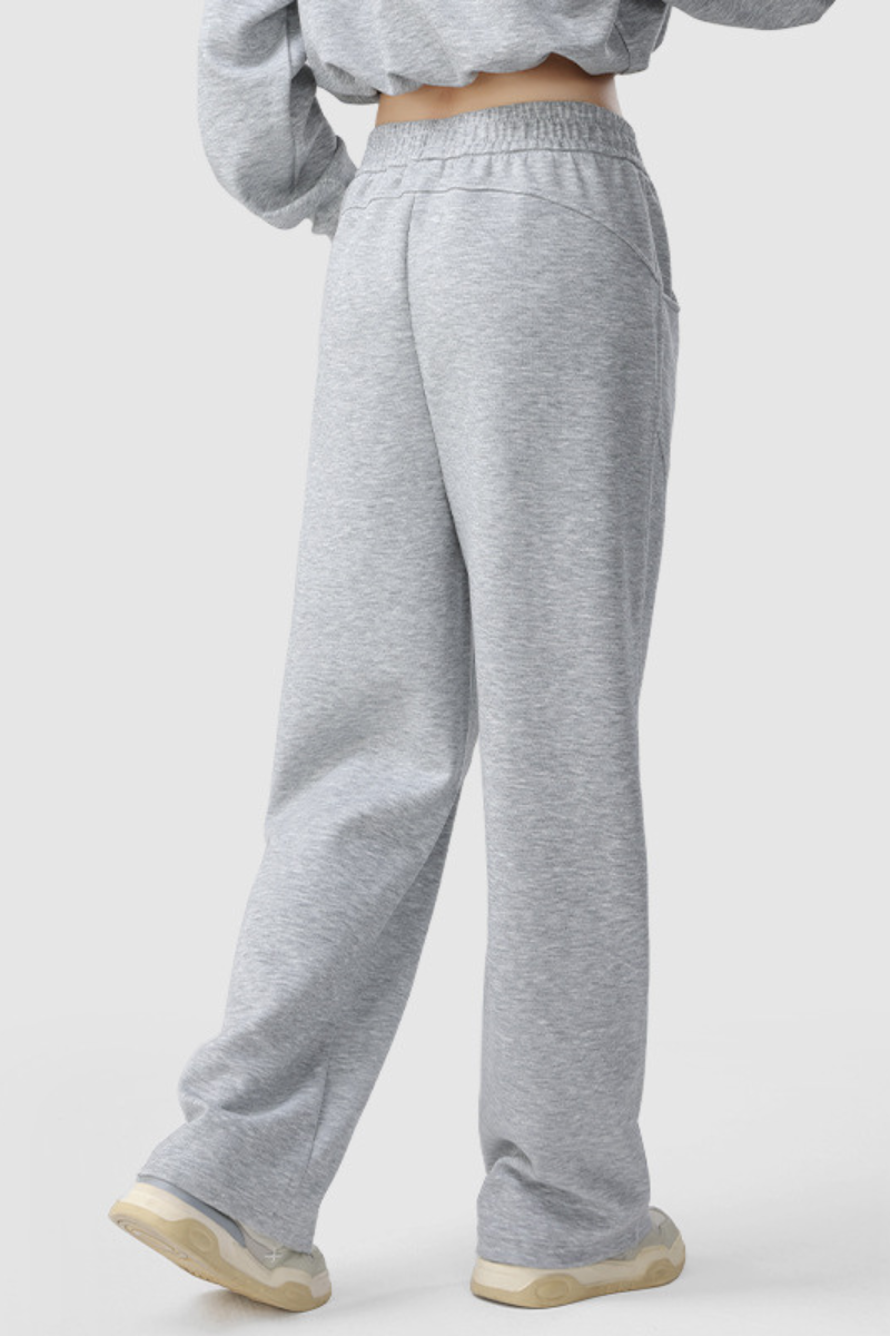 Women's Fall Elastic Waist Seamed Wide Leg Athletic Pants