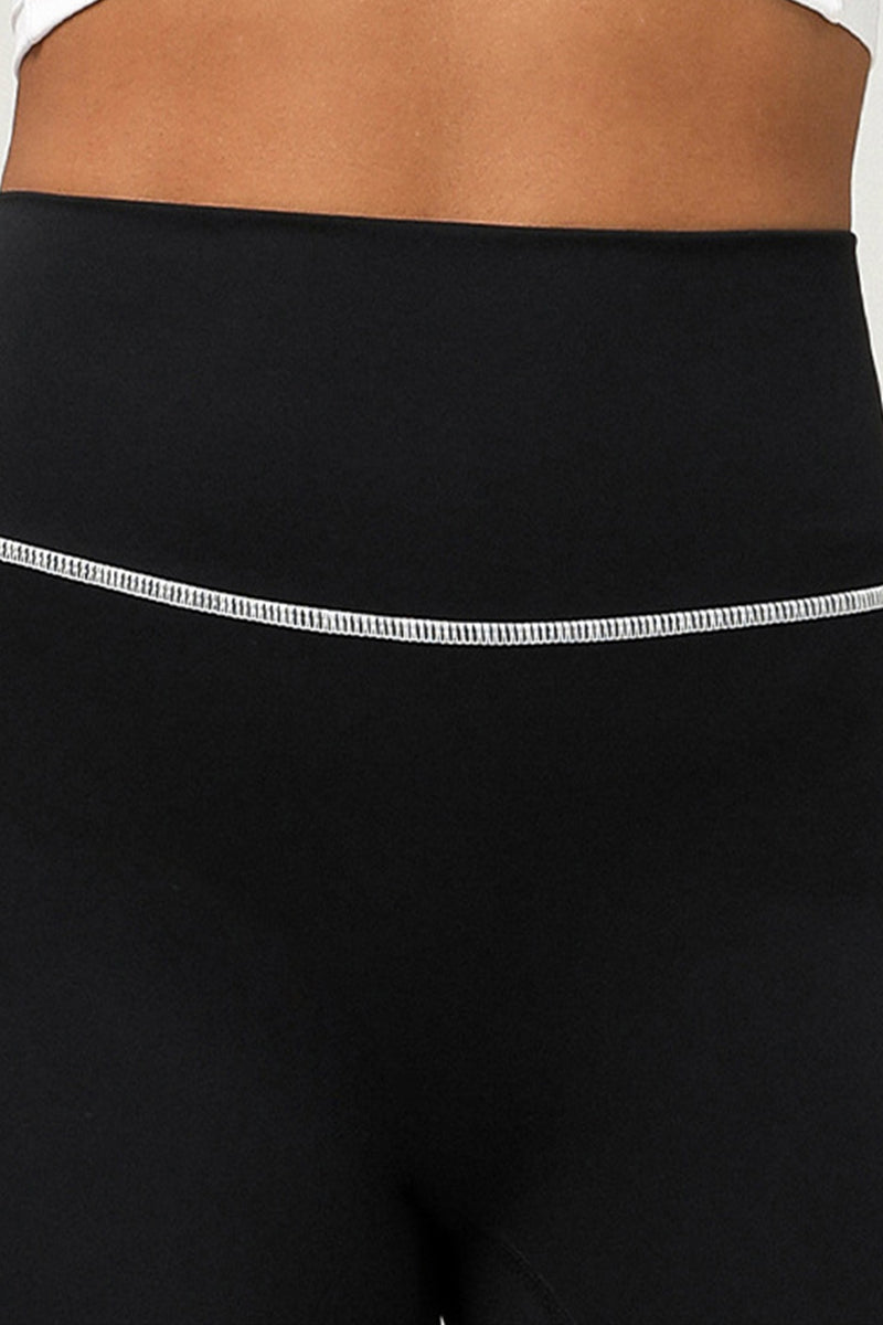 Women Nude Contrast Color High Waist Butt Lifting Yoga Flare Pants
