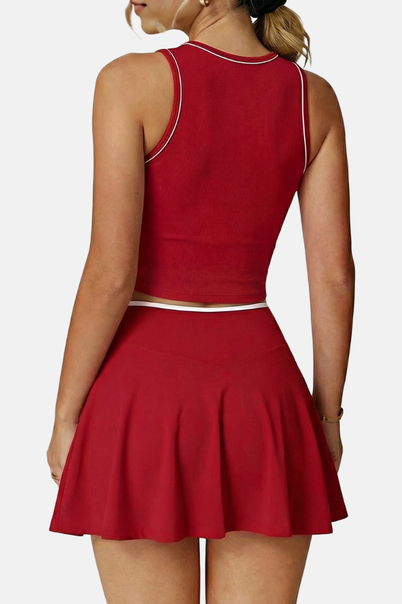 Women's Athletic Set :Tank Top And  Skirt