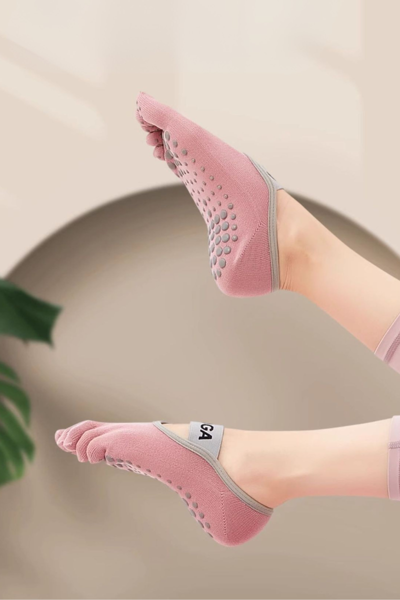 Women's Five-Finger Separation Silicone Anti-Slip Yoga Socks