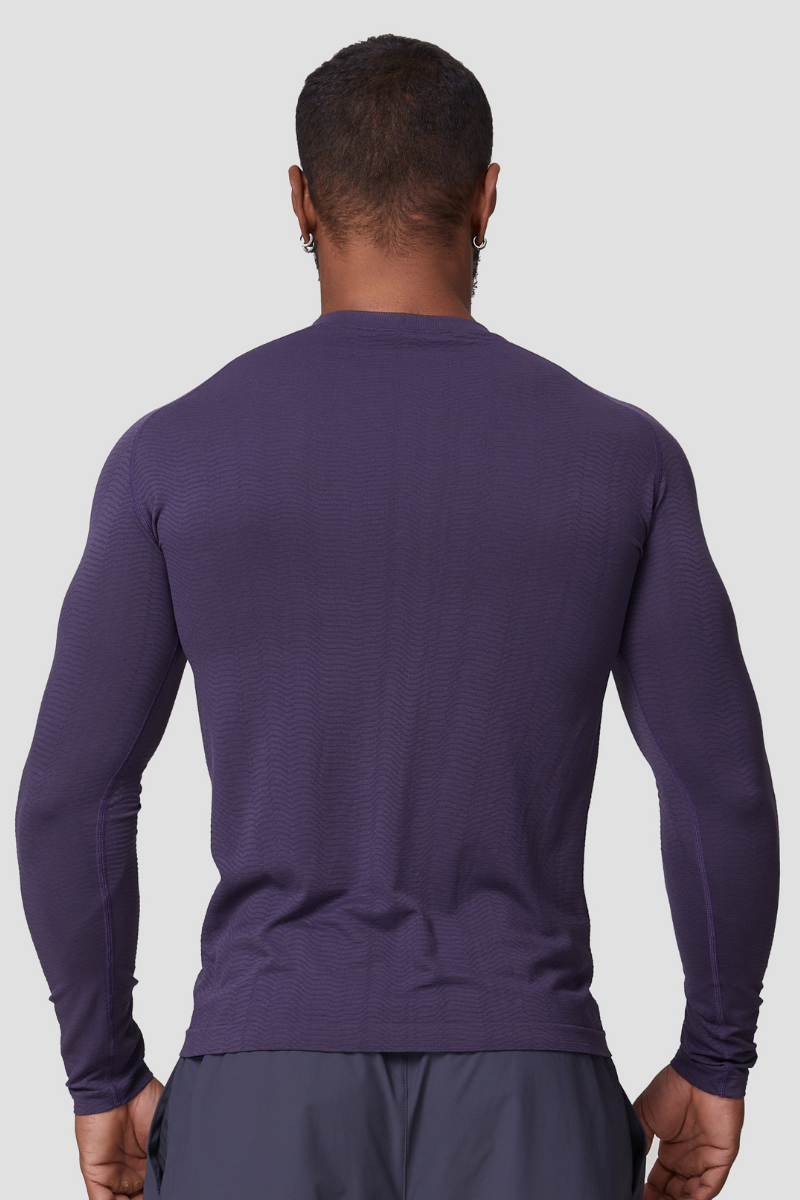 Men's Athletic Seamless Jacquard Long Sleeve T-shirt