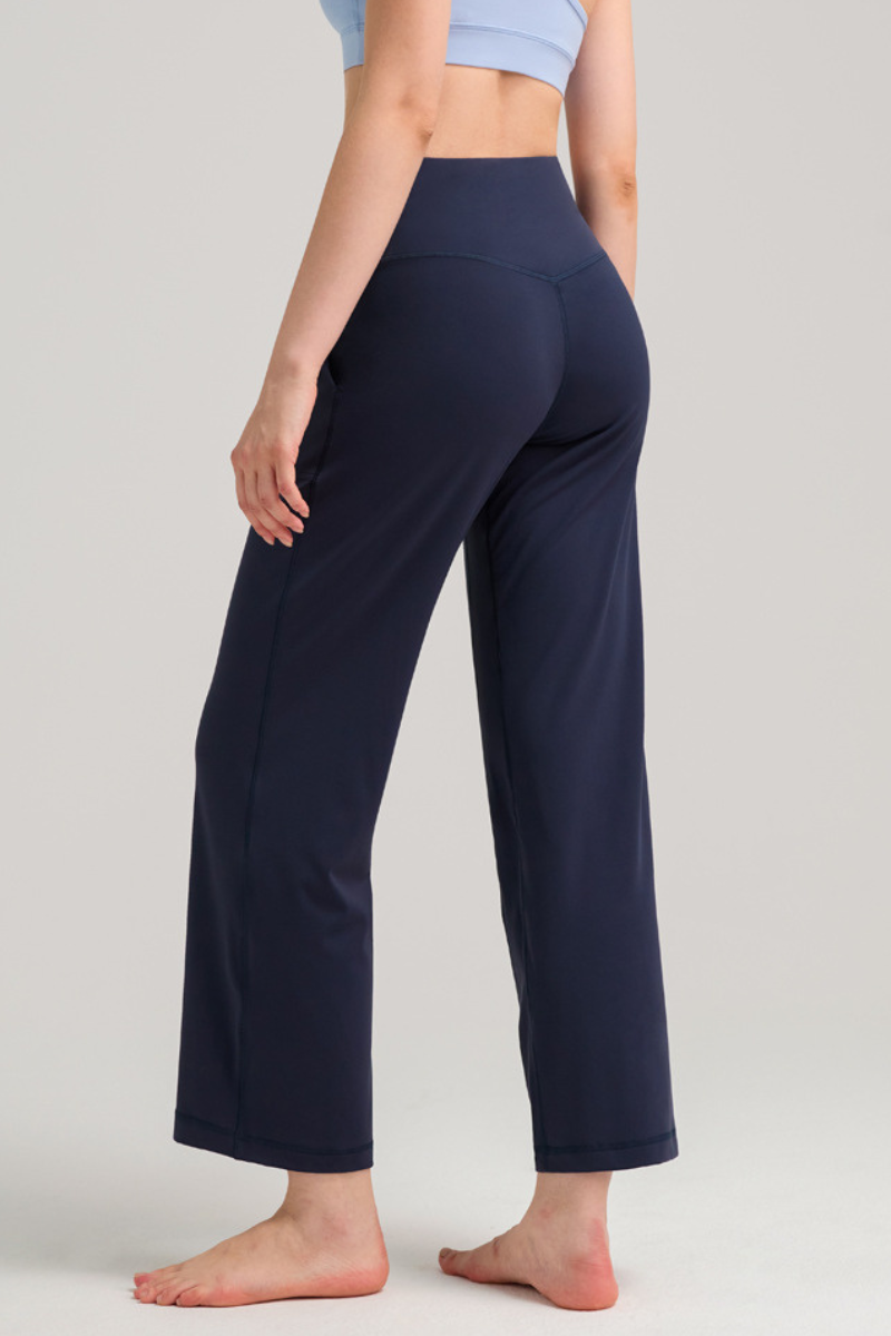 Women's Athletic Solid Quick-Dry Wide-Leg Yoga Pants