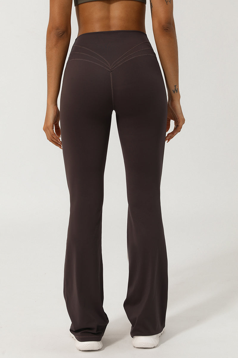 Women Sport V Cross Waist Tight Flare Yoga Dance Pants