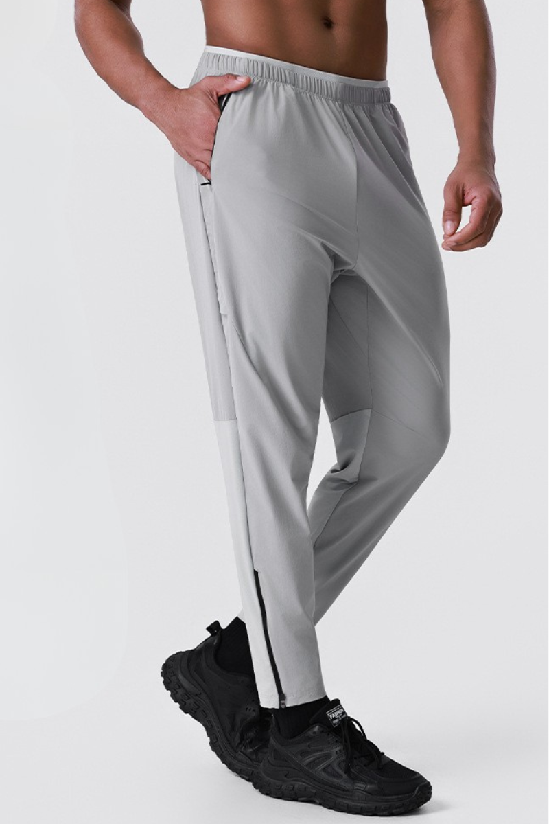 Men's Quick-Dry Elastic Waistband Ankle Zipper Joggers