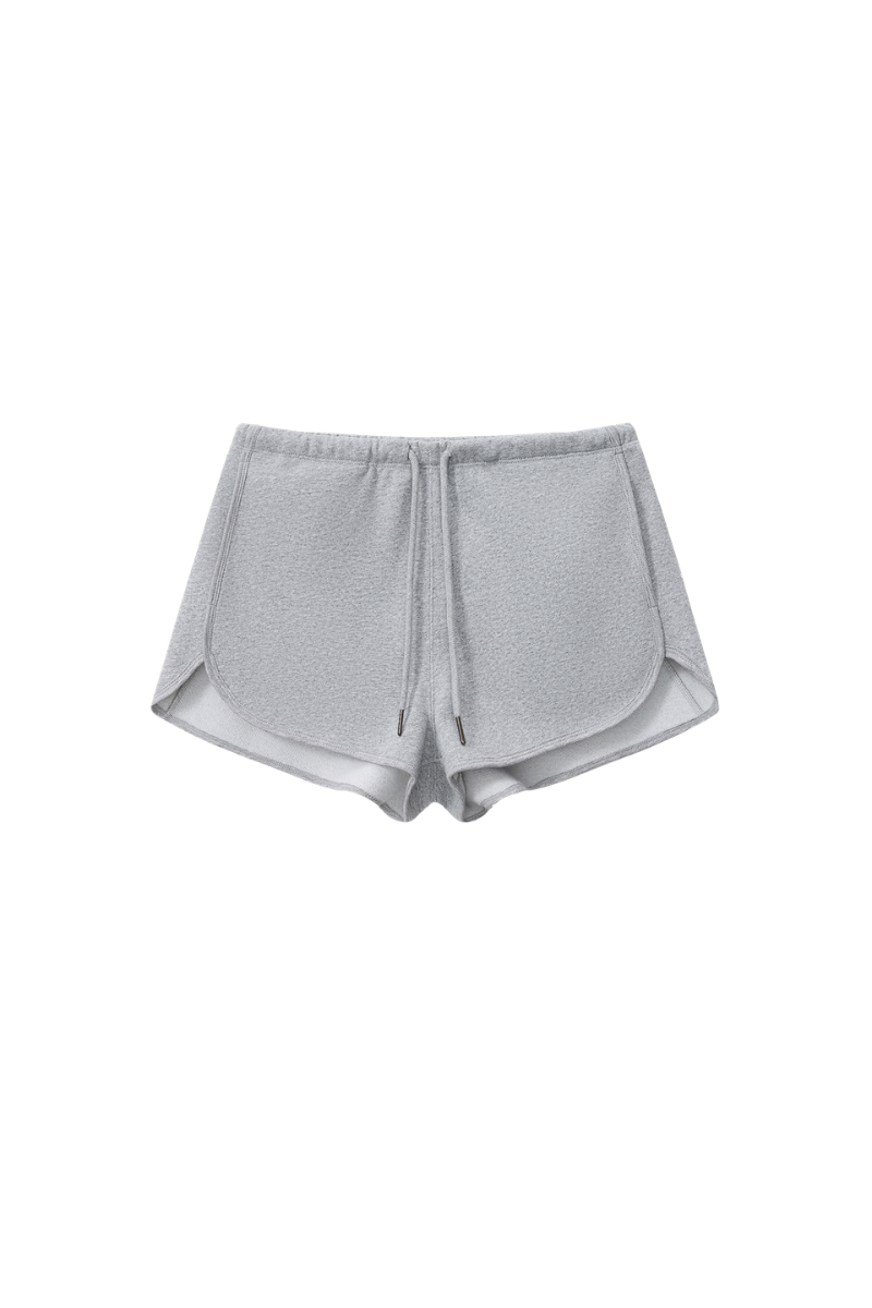 Women's Drawstring Curved Split Side Pocket Sports Shorts