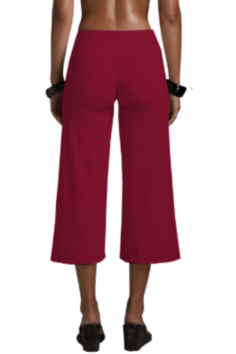 Women's Athletic 7/8 Wide-Leg Yoga Cropped Pants