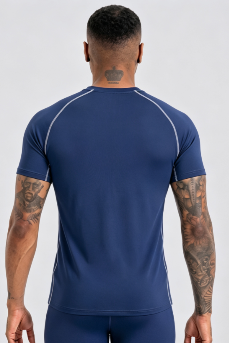Men's Contrast Breathable Quick Dry Athletic Running T-Shirt