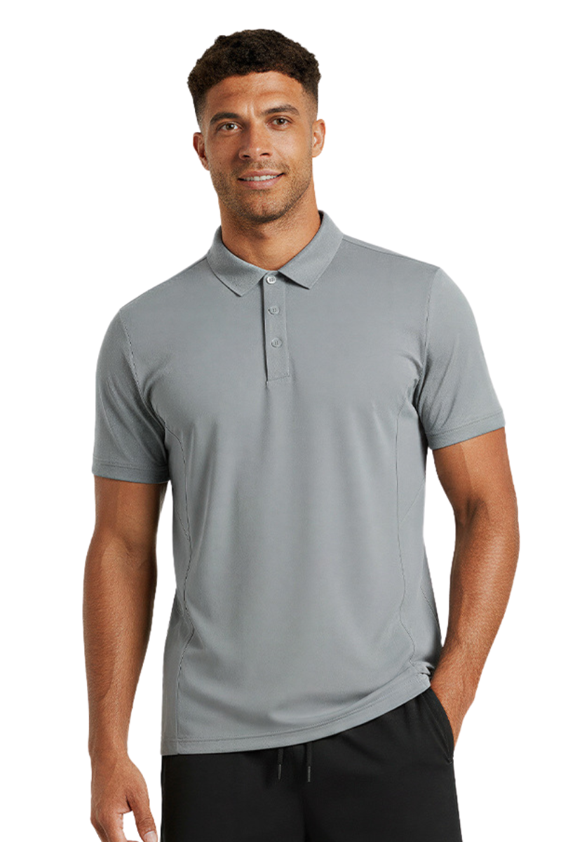 Men's Casual Polo Collar Snap Button Placket T-shirt