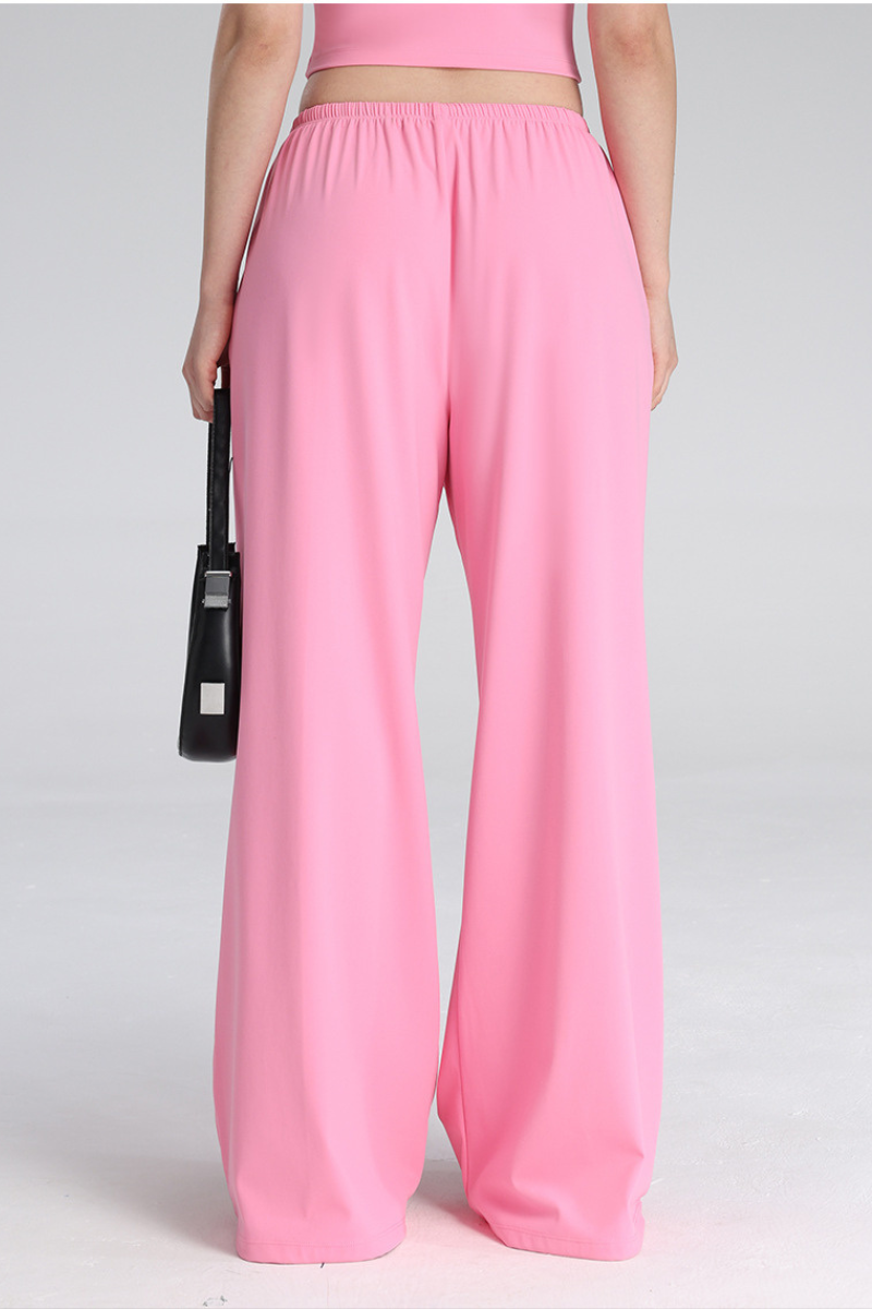 Women's High Waist Drawstring Wide Leg Yoga Casual Pants