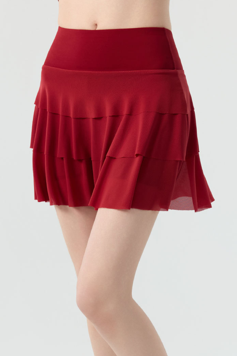 Women's  Multi-Color Lightweight A-Line Tiered Sports Skort