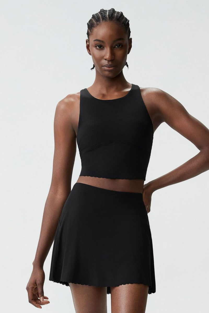 Women's Floral Center Tank & Tennis Skirt Two-Piece Set