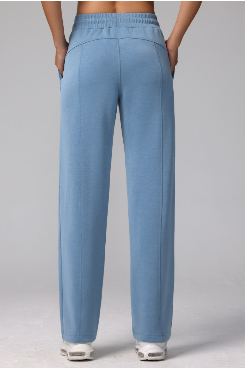 Women's Modal Air Layer Solid Sports Straight-Leg Pants