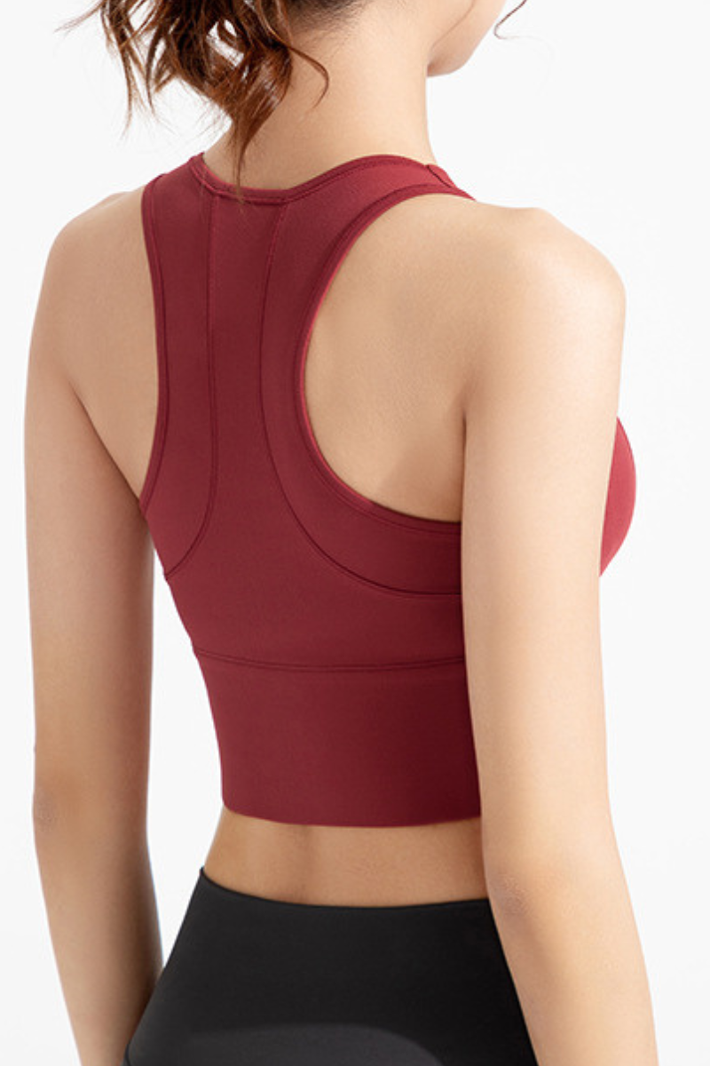 Women's Front Zipper High Impact Naked Feel Sports Bra