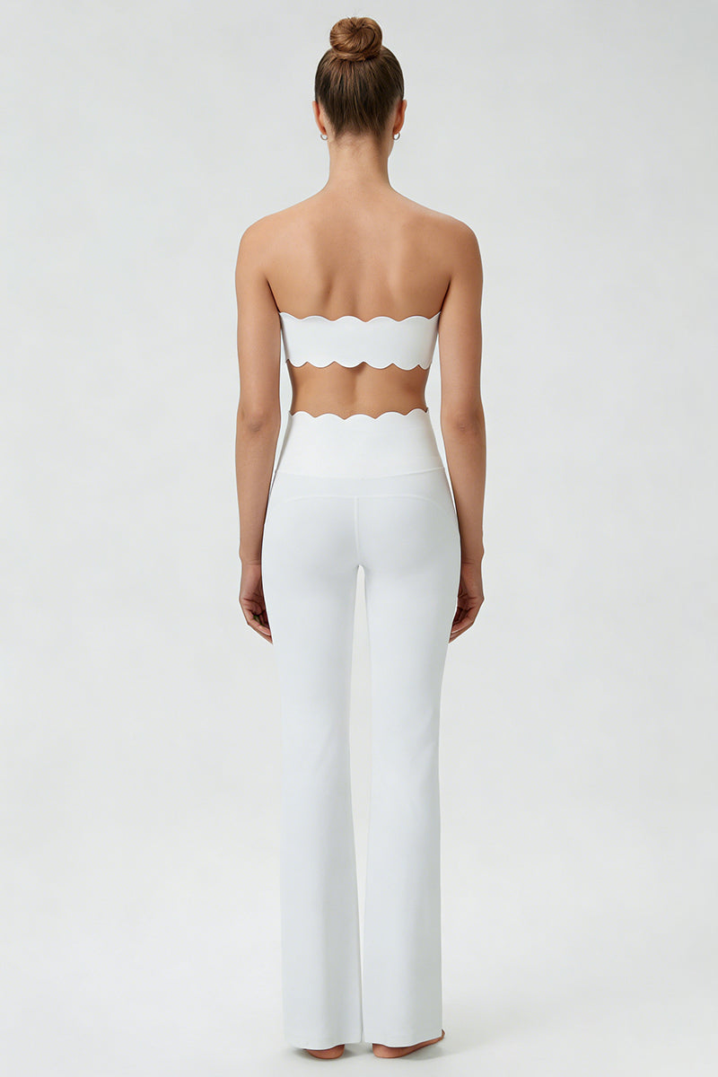 Women's 2-Piece Sets:Scalloped Edge Bra & Flare Leggings