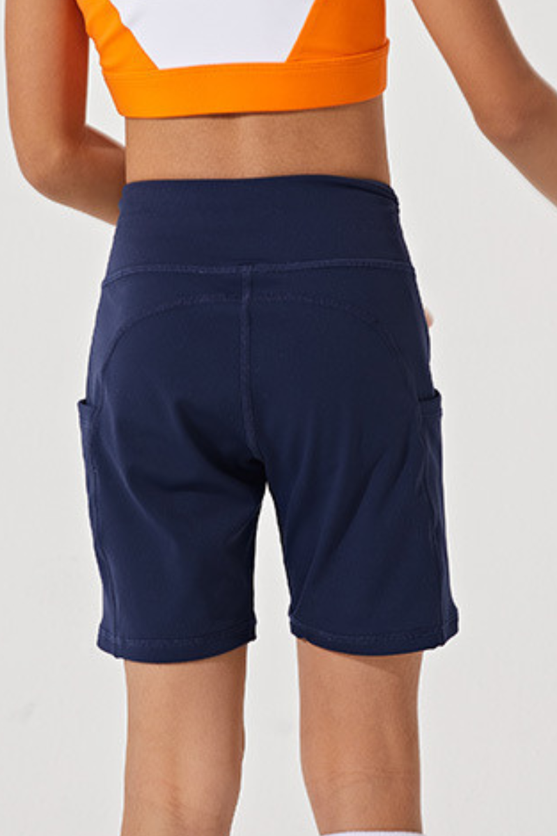 Kids high-waisted sport shorts.