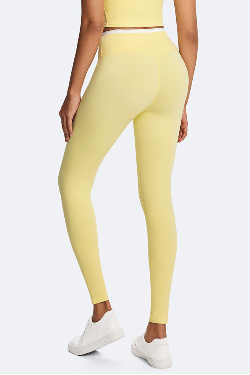 Women's Crisscross Waist Color Block Bare Feeling Leggings
