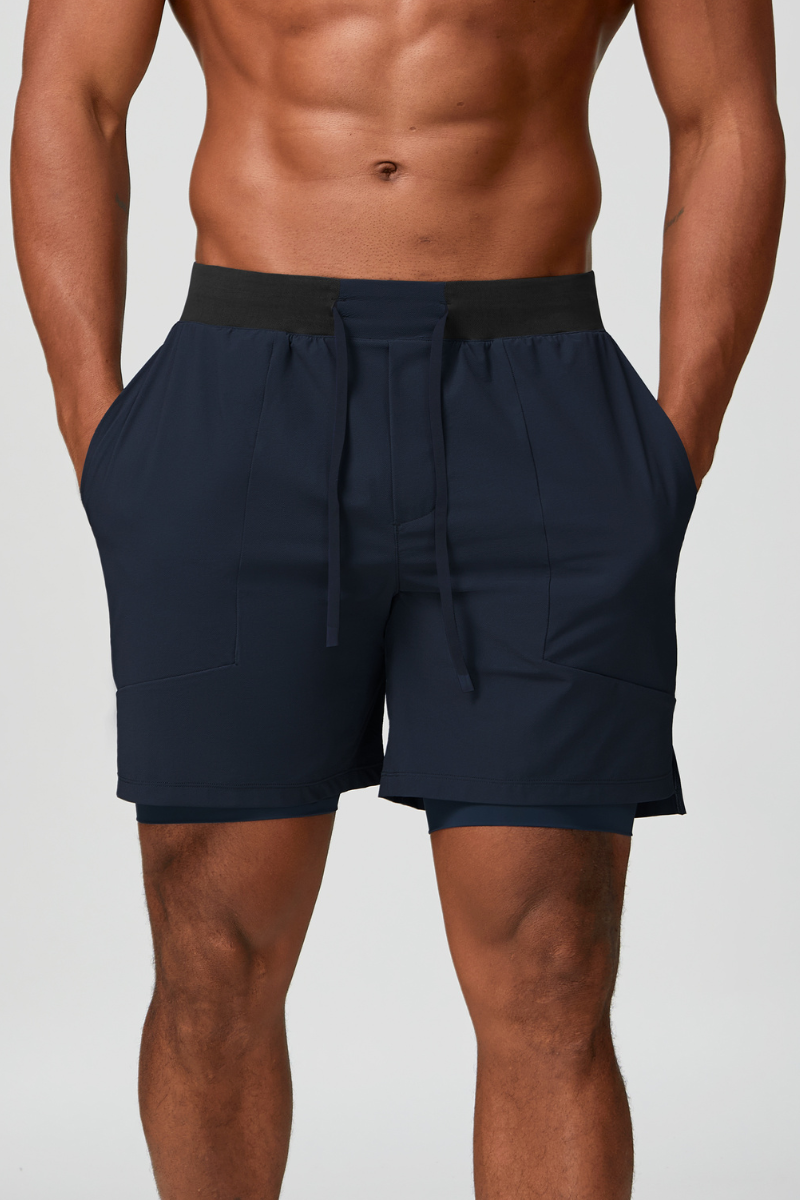 Men's Quick-Drying Double-Layer Casual Fitness Sports Shorts