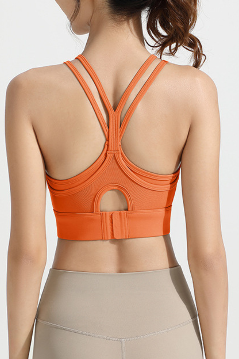 Women's Fake Two-Piece Antibacterial Naked Feel Sports Bra