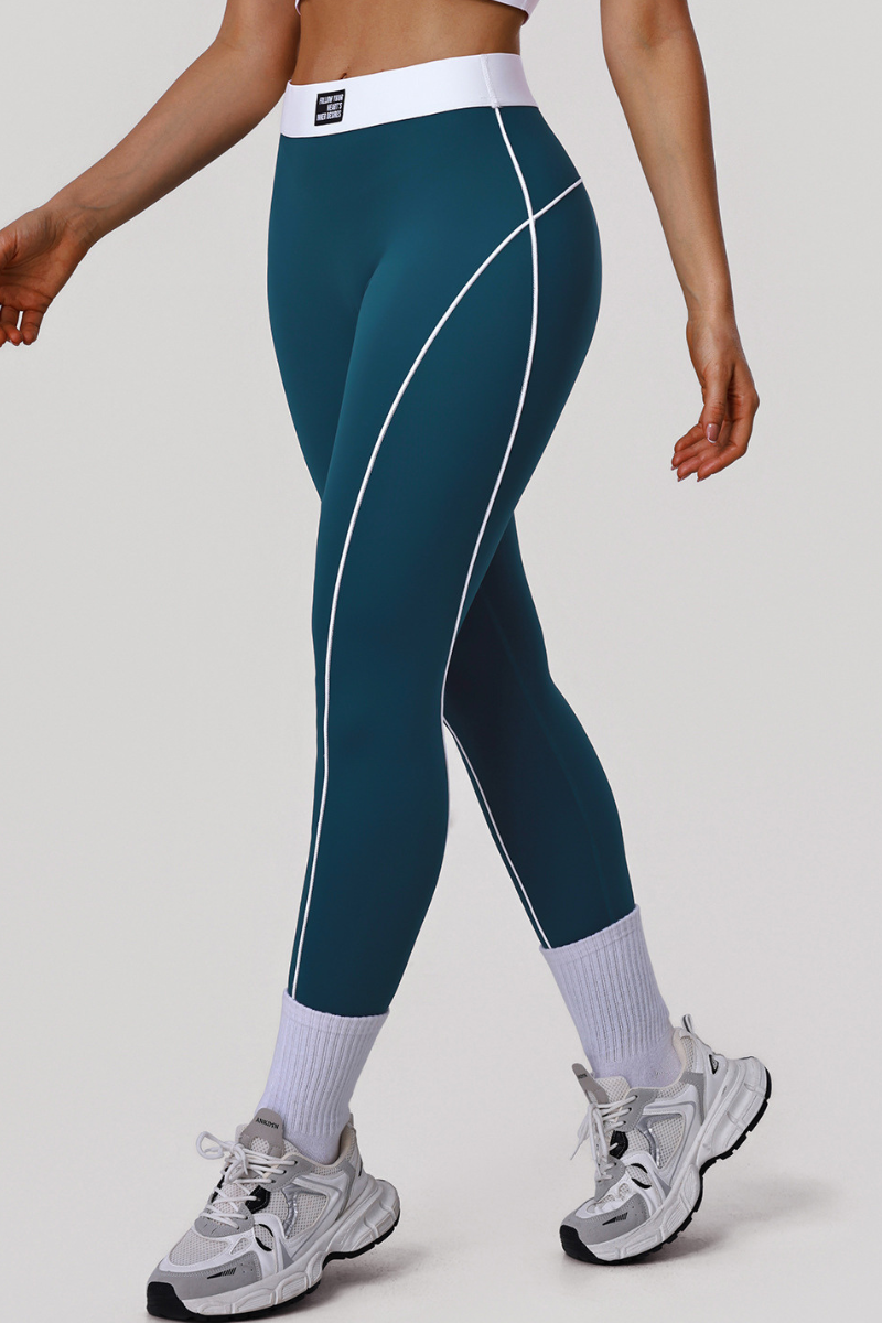 Women's Color-Blocked High-Waist Tummy-Control Leggings