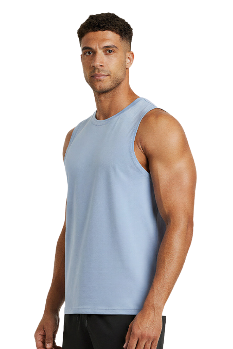 Men's Stretch  Crew Neck Athletic Sleeveless Tank Top